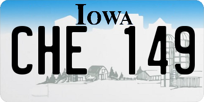 IA license plate CHE149