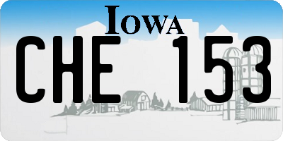 IA license plate CHE153