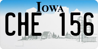 IA license plate CHE156