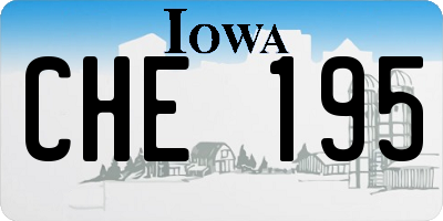 IA license plate CHE195