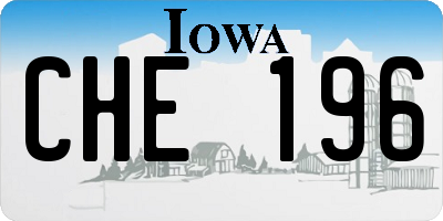 IA license plate CHE196
