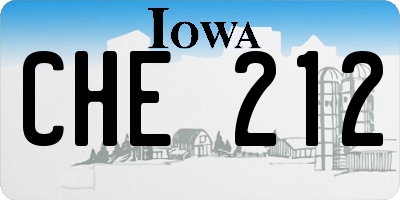 IA license plate CHE212