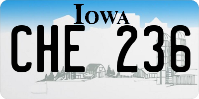 IA license plate CHE236