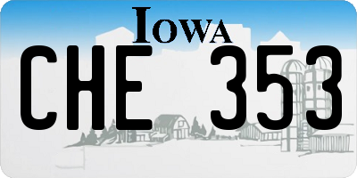 IA license plate CHE353
