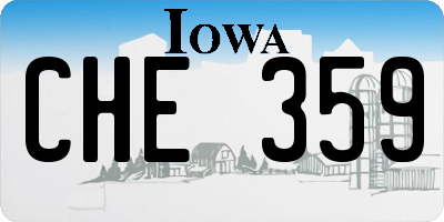IA license plate CHE359
