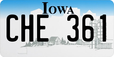IA license plate CHE361