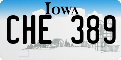 IA license plate CHE389
