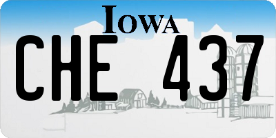 IA license plate CHE437