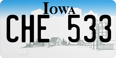 IA license plate CHE533