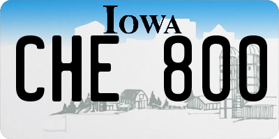 IA license plate CHE800