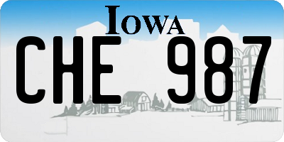 IA license plate CHE987