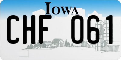 IA license plate CHF061