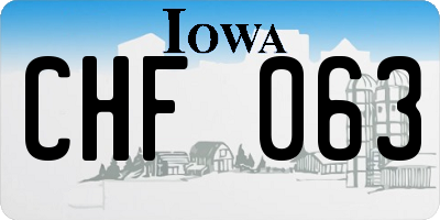 IA license plate CHF063