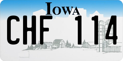 IA license plate CHF114