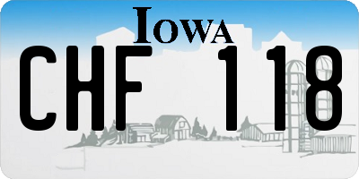 IA license plate CHF118