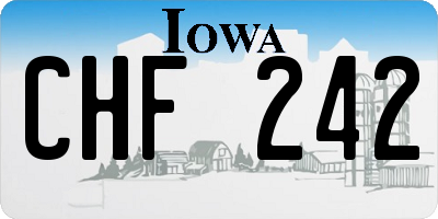 IA license plate CHF242