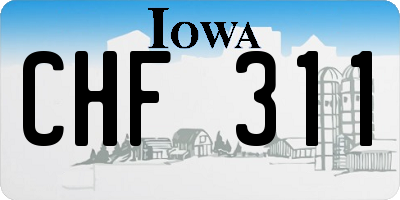 IA license plate CHF311