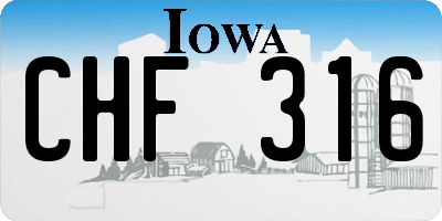 IA license plate CHF316