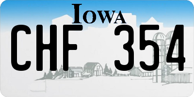 IA license plate CHF354