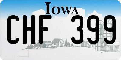 IA license plate CHF399