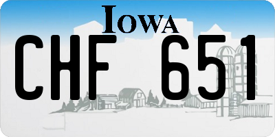 IA license plate CHF651