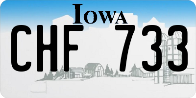 IA license plate CHF733