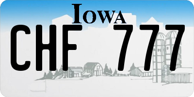 IA license plate CHF777