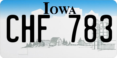 IA license plate CHF783