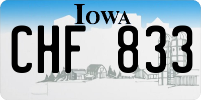 IA license plate CHF833