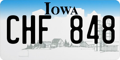 IA license plate CHF848