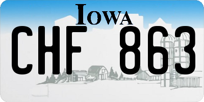 IA license plate CHF863