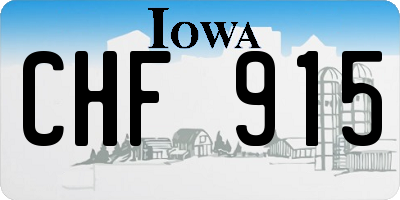 IA license plate CHF915