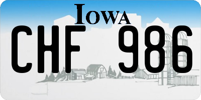 IA license plate CHF986