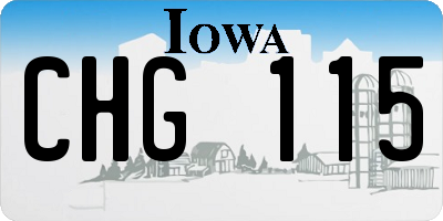IA license plate CHG115