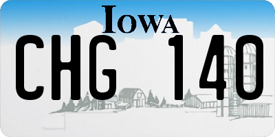 IA license plate CHG140