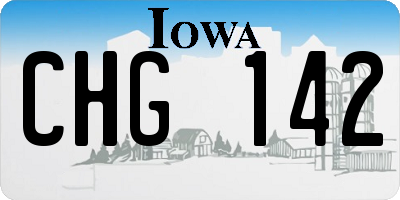 IA license plate CHG142