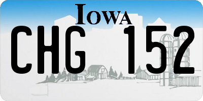 IA license plate CHG152