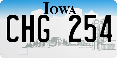 IA license plate CHG254