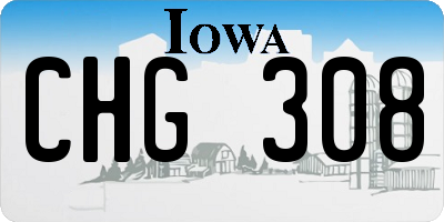 IA license plate CHG308