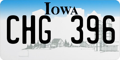 IA license plate CHG396