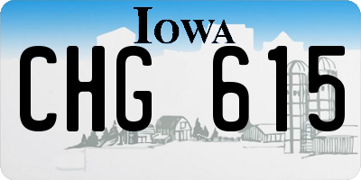 IA license plate CHG615