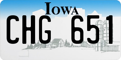 IA license plate CHG651