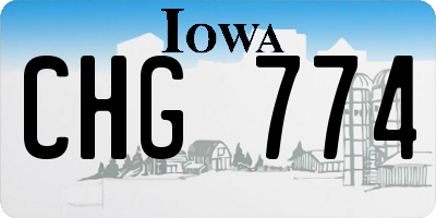 IA license plate CHG774