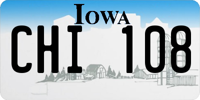 IA license plate CHI108