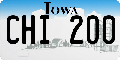IA license plate CHI200