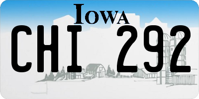 IA license plate CHI292