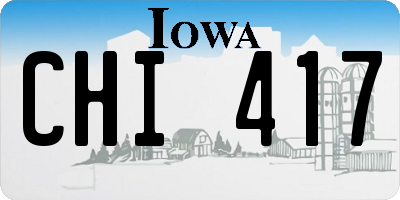 IA license plate CHI417