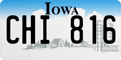 IA license plate CHI816