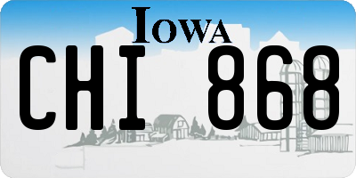 IA license plate CHI868