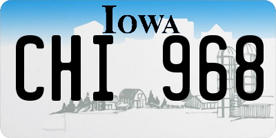 IA license plate CHI968